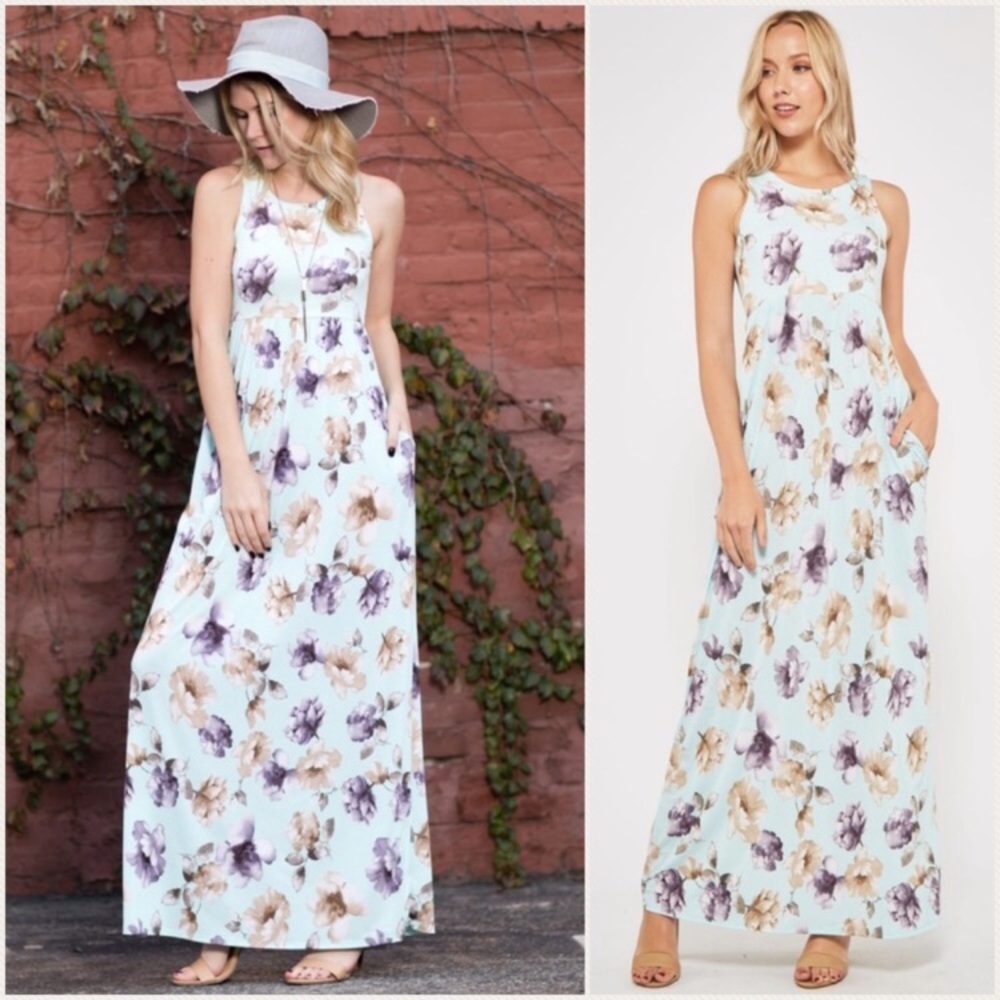Only one!! Spring floral maxi dress.
